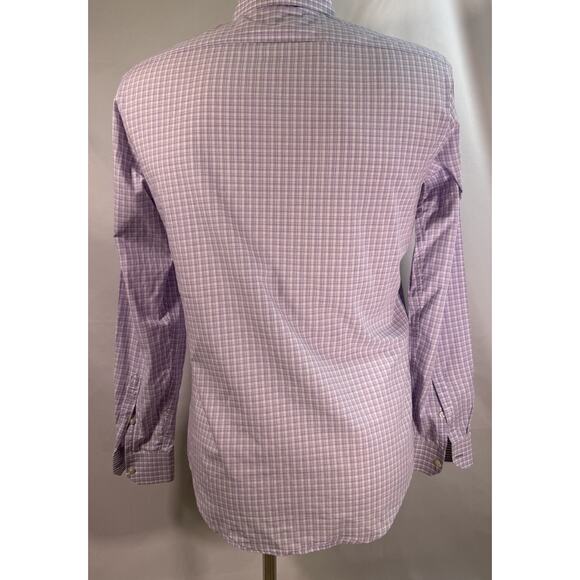 Black Brown 1826 Button‎ Front Shirt Mens 16 1/2 34/35 Purple Multicolor Paid - Picture 4 of 8